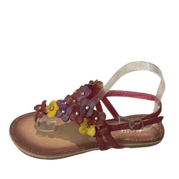$5$ add on Nove 3D floral,pink,yellow&Purple made in Italy fashion Sandals - Picture 2 of 8